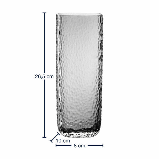 Leonardo Vase Martello, decorative vase, flower vase, glass, gray, H 26.5 cm, 033199