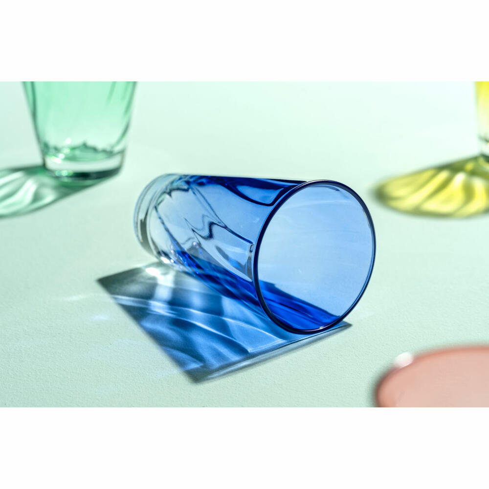 Leonardo drinking glass Twist, water glass, juice glass, soda-lime glass, blue, 300 ml, 046971