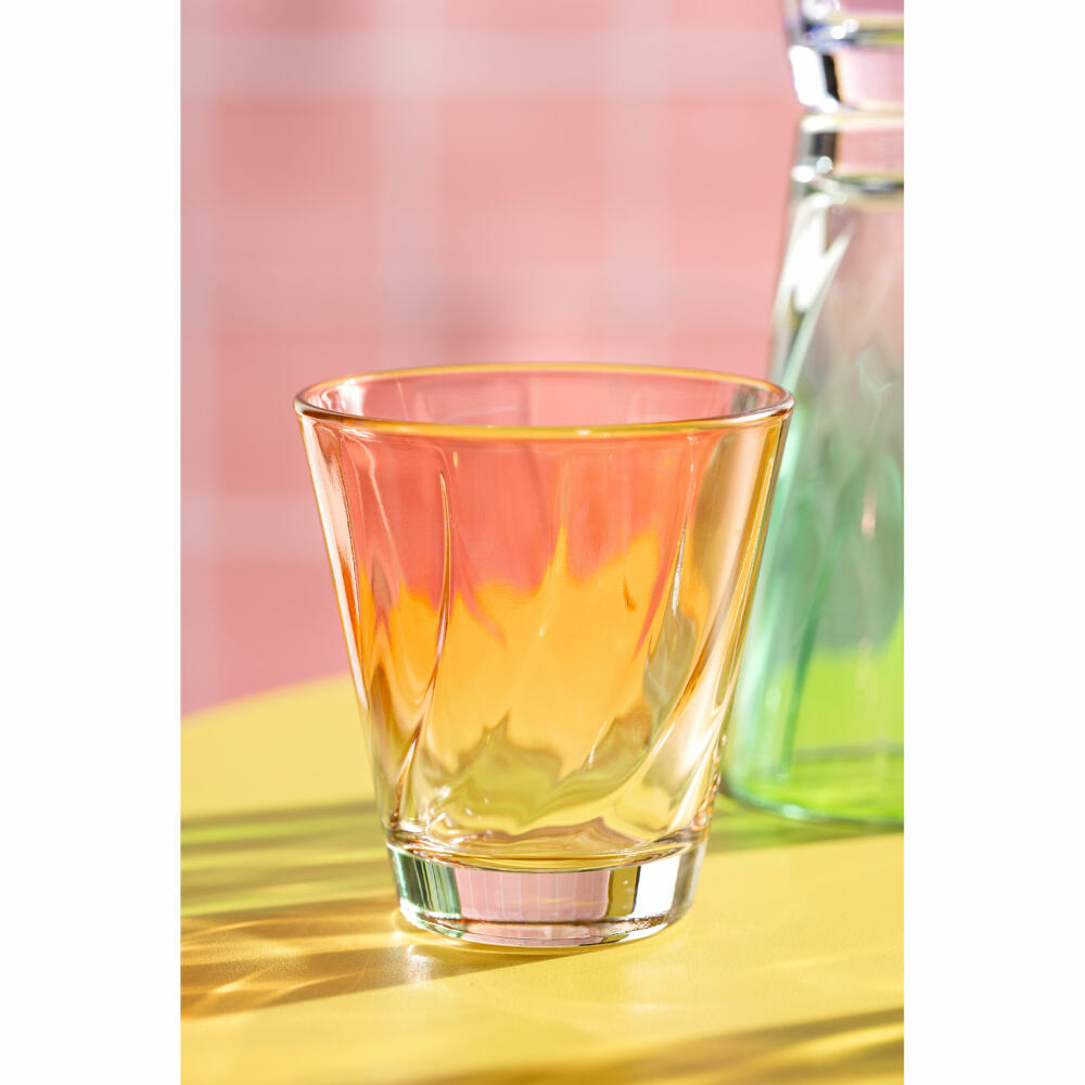 Leonardo drinking glass Twist, water glass, juice glass, soda-lime glass, red, 215 ml, 046969