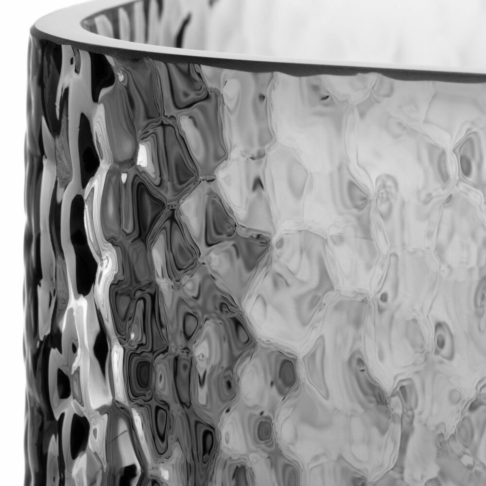 Leonardo Vase Martello, decorative vase, flower vase, plant bowl, glass, gray, H 13 cm, 033197