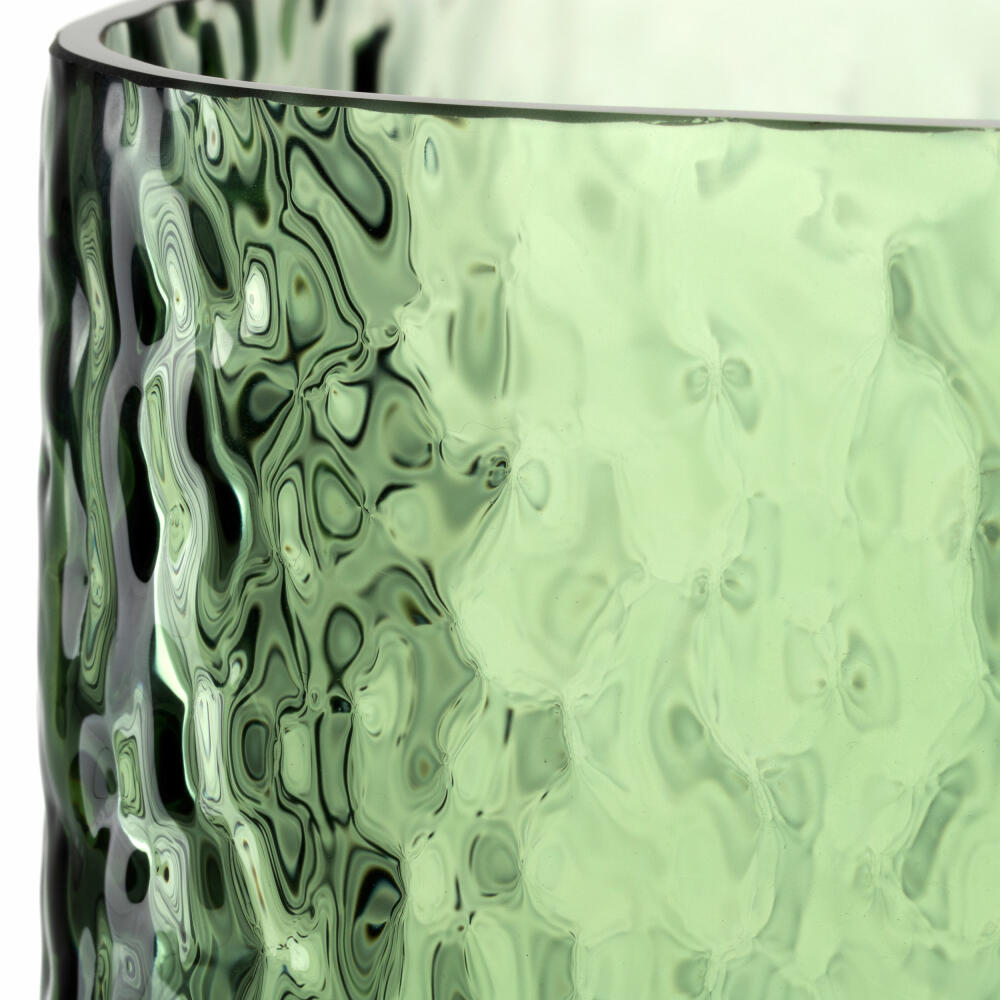 Leonardo Vase Martello, decorative vase, flower vase, plant bowl, glass, green, H 13 cm, 033200