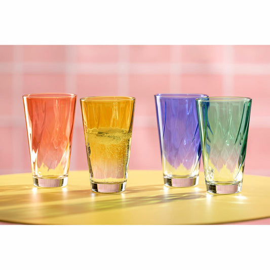Leonardo Trinkglas Twist, 4er Set, Wasserset, Saftglas, Kalk-Natron-Glas, 300 ml, 046975