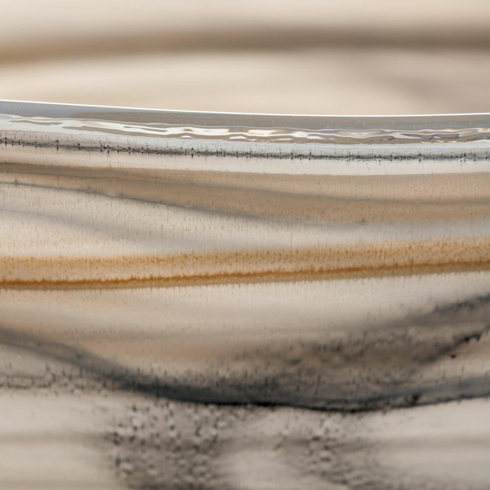 Leonardo Bowl Alabastro, Bowl, Decorative Bowl, Glass, Beige / Black, Ø 21 cm, 026787