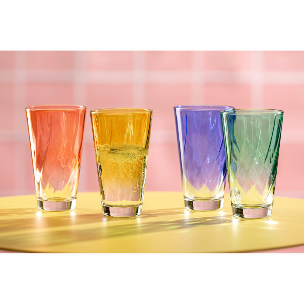 Leonardo drinking glass Twist, water glass, juice glass, soda-lime glass, blue, 300 ml, 046971