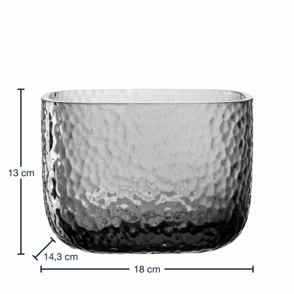 Leonardo Vase Martello, decorative vase, flower vase, plant bowl, glass, gray, H 13 cm, 033197