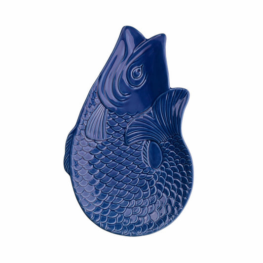 Gift Company Dekoteller Monsieur Carafon M, Teller in Fisch-Form, Steingut, Azure, 25.3 x 16 cm, 1151304070