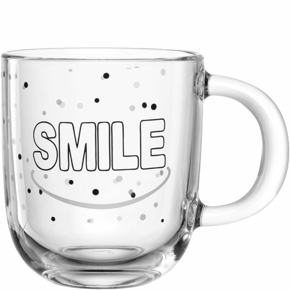 Leonardo Ufficio Smile Mug, Coffee Cup, Mug, Glass Cup, Soda-lime glass, 400 ml, 047080