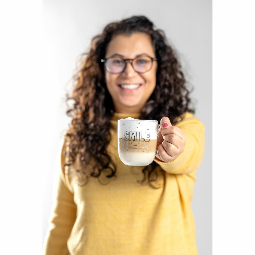 Leonardo Ufficio Smile Mug, Coffee Cup, Mug, Glass Cup, Soda-lime glass, 400 ml, 047080