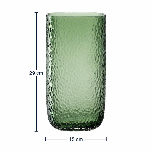 Leonardo Vase Martello, decorative vase, flower vase, glass, green, H 29 cm, 033201
