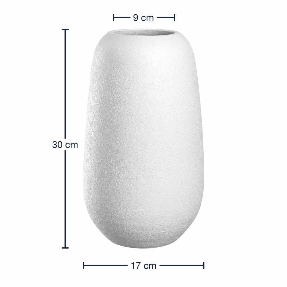 Leonardo Keramikvase Trogolo, Vase, Blumenvase, Dekovase, Keramik, Weiß, H 30 cm, 033205