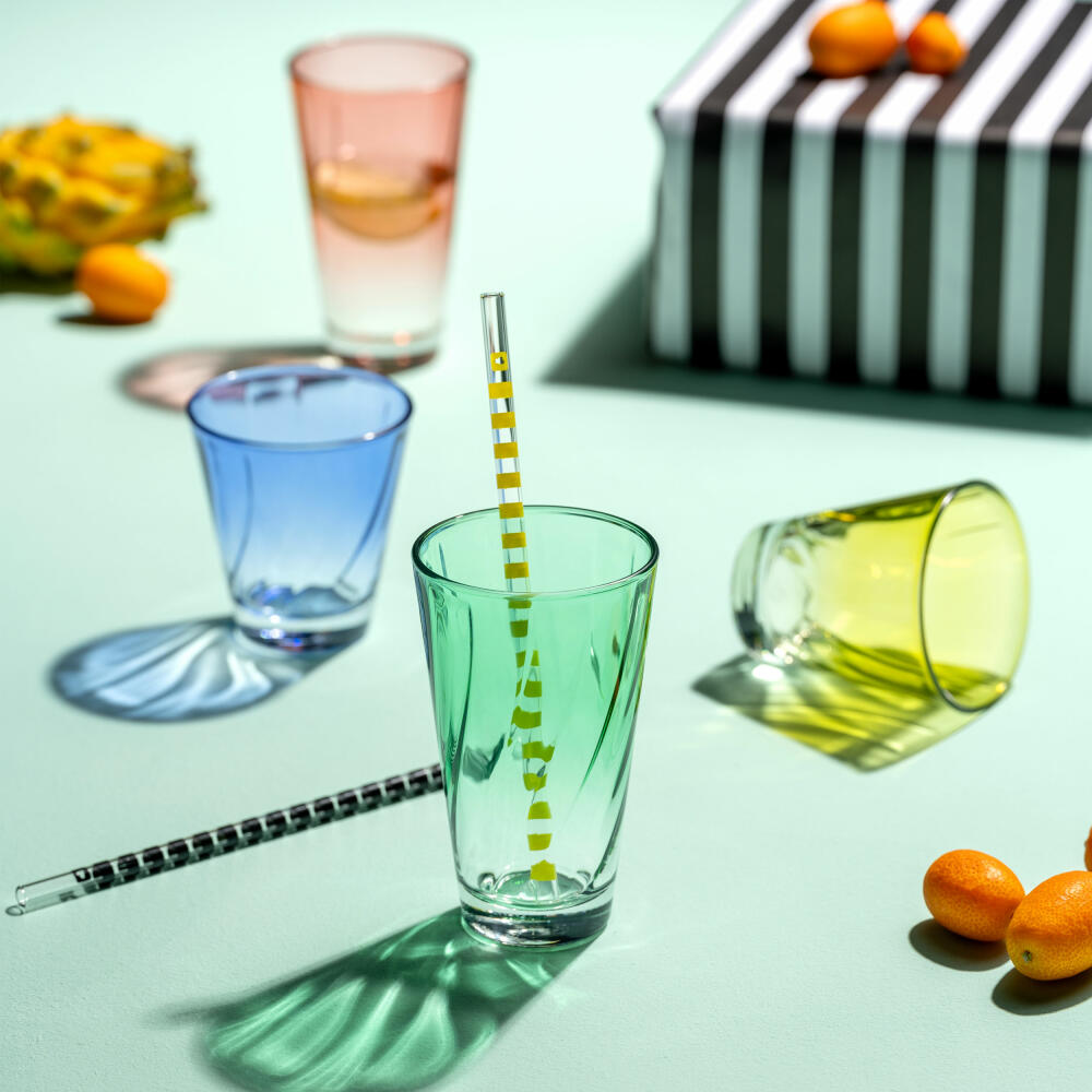 Leonardo Trinkglas Twist, 4er Set, Wasserset, Saftglas, Kalk-Natron-Glas, 215 ml, 046974