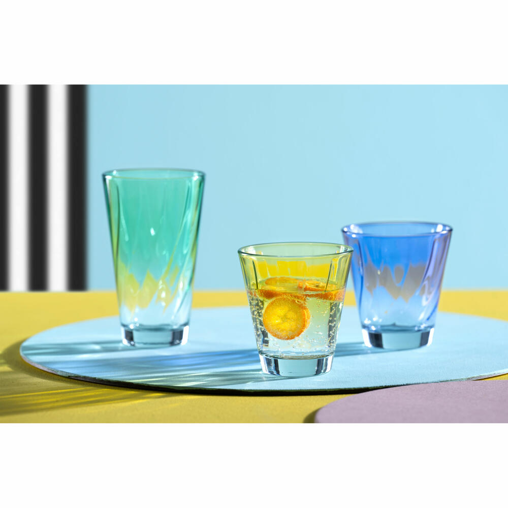 Leonardo drinking glass Twist, water glass, juice glass, soda-lime glass, blue, 215 ml, 046967