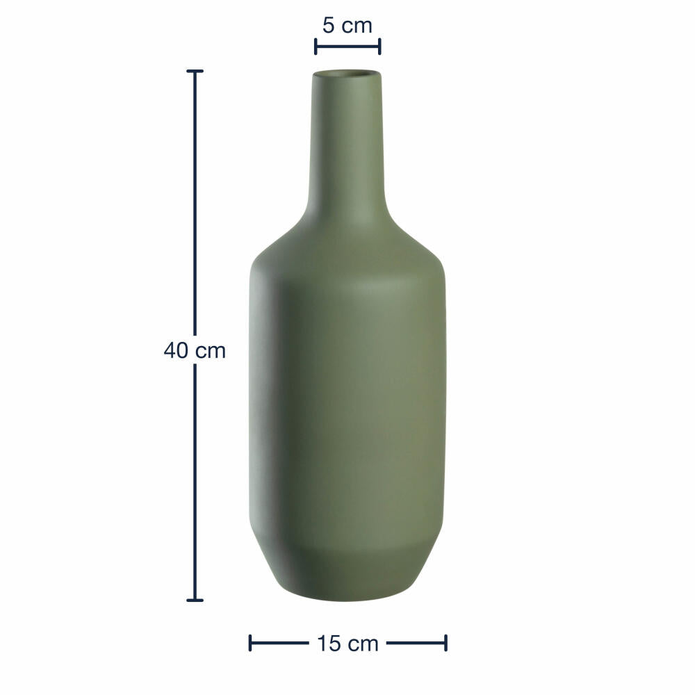 Leonardo Keramikvase Milano, Vase, Blumenvase, Dekovase, Keramik, Grün, H 40 cm, 026821