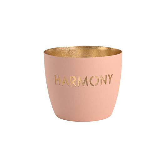 Gift Company Windlicht Madras Harmony M, Teelichthalter, Kerzenhalter, Eisen, Pastellrosa / Gold, H 8.5 cm, 1144904076