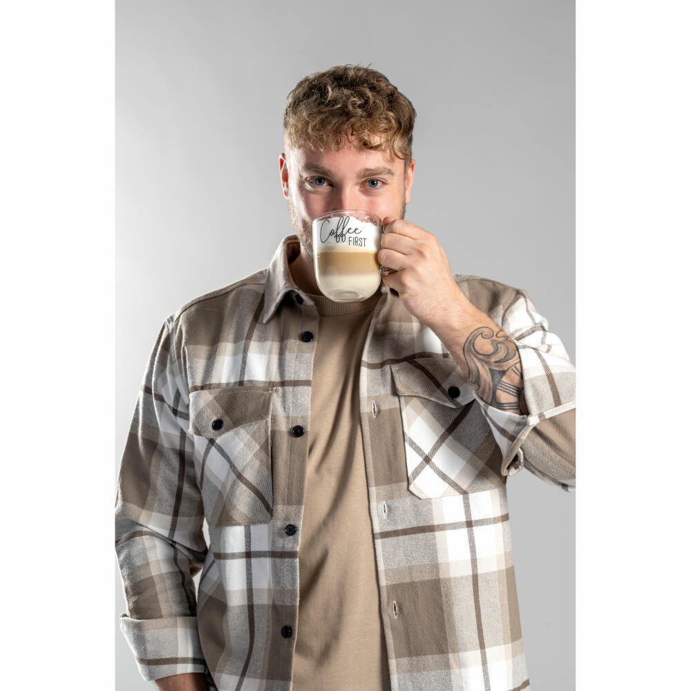 Leonardo Cup Ufficio Coffee First, Coffee Cup, Mug, Glass Cup, Soda-lime Glass, 400 ml, 047077