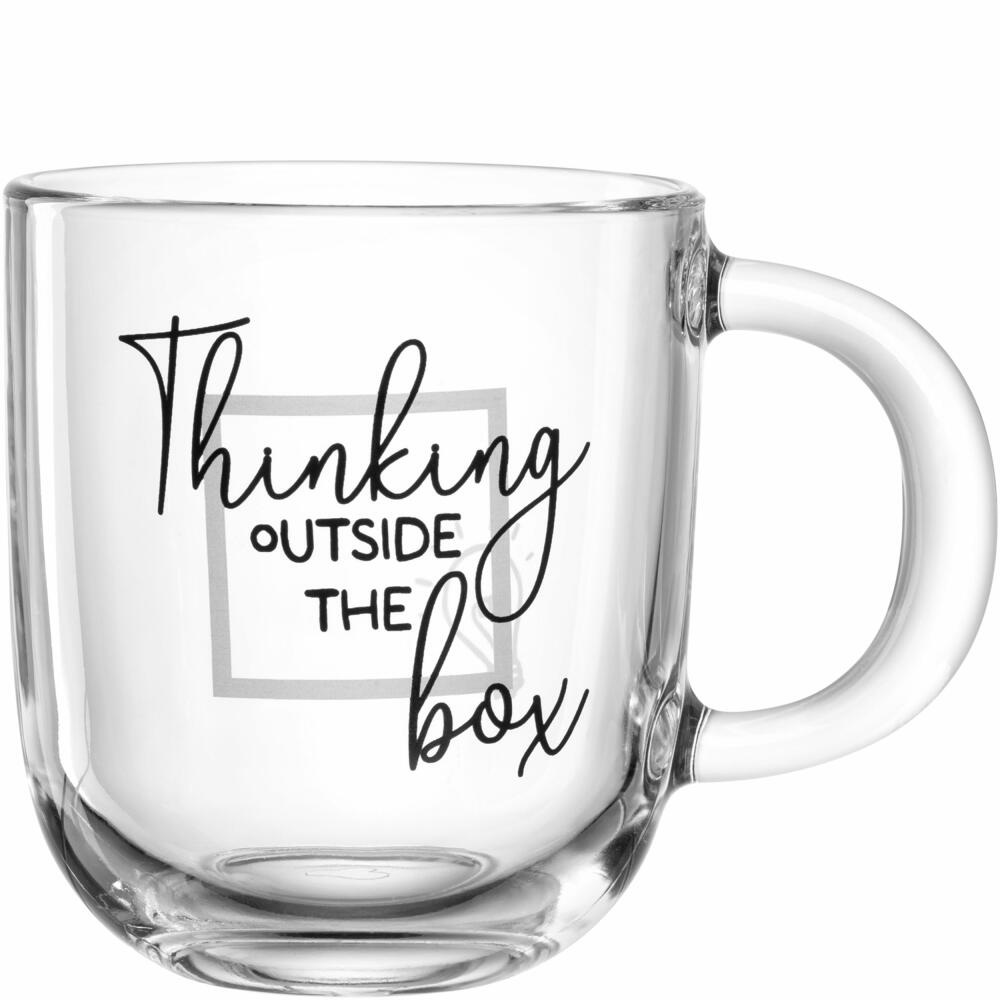 Leonardo cup Ufficio Thinking outside the box, coffee cup, mug, glass cup, soda-lime glass, 400 ml, 047082