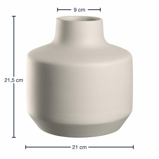 Leonardo Keramikvase Milano, Vase, Blumenvase, Dekovase, Keramik, Creme, H 21.5 cm, 026820