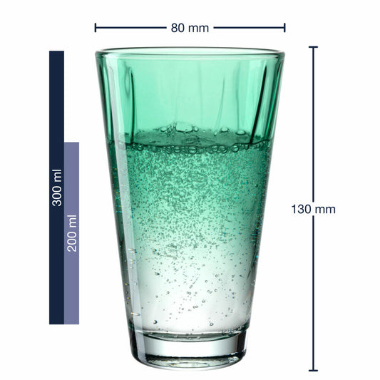 Leonardo drinking glass Twist, water glass, juice glass, soda-lime glass, green, 300 ml, 046972