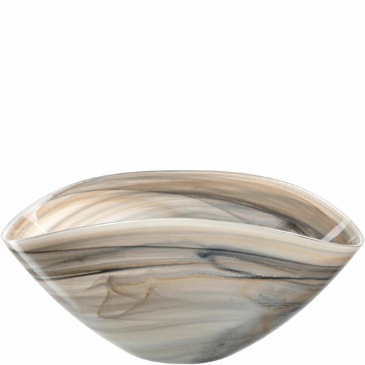Leonardo Bowl Alabastro, Bowl, Decorative Bowl, Glass, Beige / Black, 27 x 15 cm, 026793