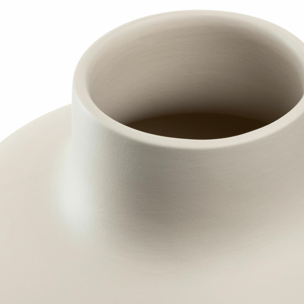 Leonardo Keramikvase Milano, Vase, Blumenvase, Dekovase, Keramik, Creme, H 21.5 cm, 026820