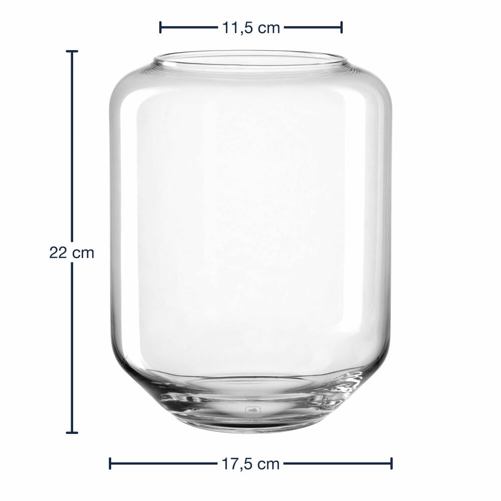 Leonardo Windlicht Milano, Kerzenständer, Kerzenhalter, Kalk-Natron-Glas, H 22 cm, 034156