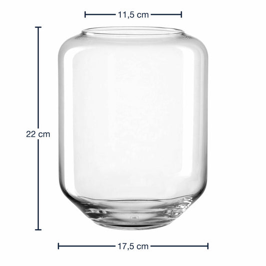 Leonardo Windlicht Milano, Kerzenständer, Kerzenhalter, Kalk-Natron-Glas, H 22 cm, 034156