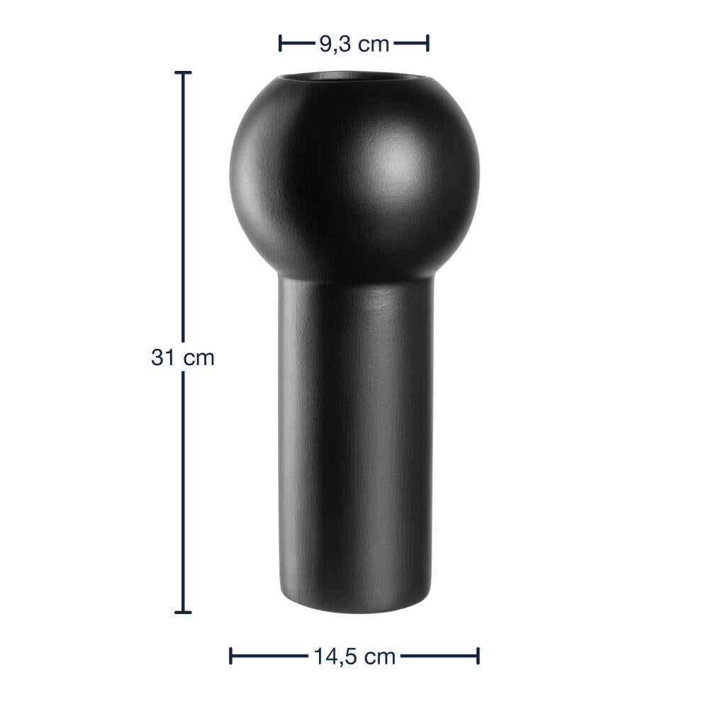 Leonardo Keramikvase Brera, Vase, Dekovase, Blumenvase, Keramik, Schwarz, H 31 cm, 059012