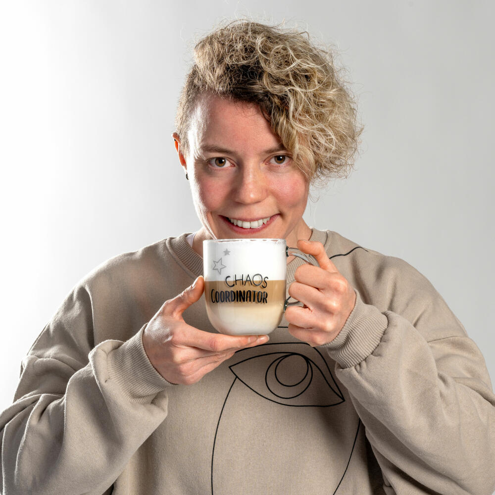 Leonardo Cup Ufficio Chaos Coordinator, Coffee Cup, Mug, Glass Cup, Soda-lime glass, 400 ml, 047081