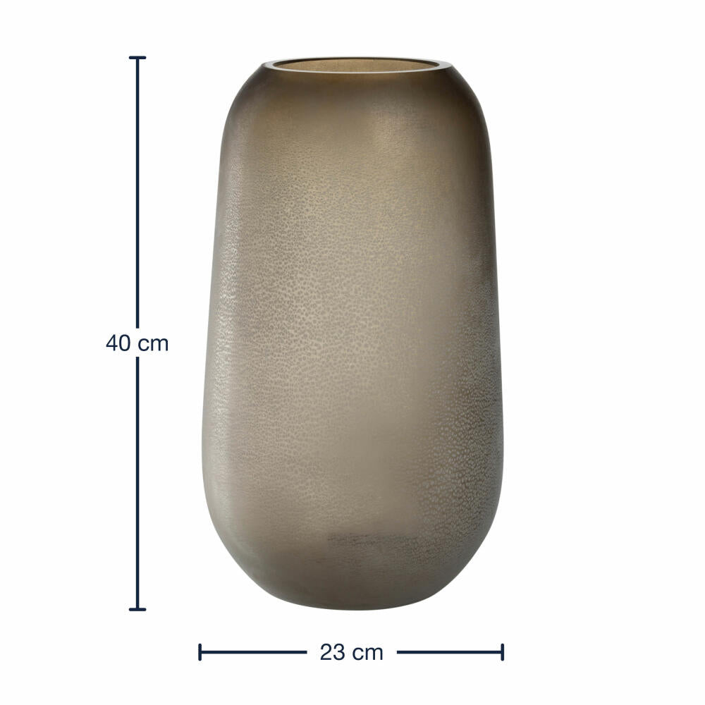 Leonardo Vase Trogolo, Blumenvase, Tischvase, Dekovase, Glas, Taupe, H 40 cm, 033204