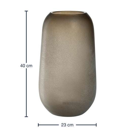 Leonardo Vase Trogolo, flower vase, table vase, decorative vase, glass, taupe, H 40 cm, 033204