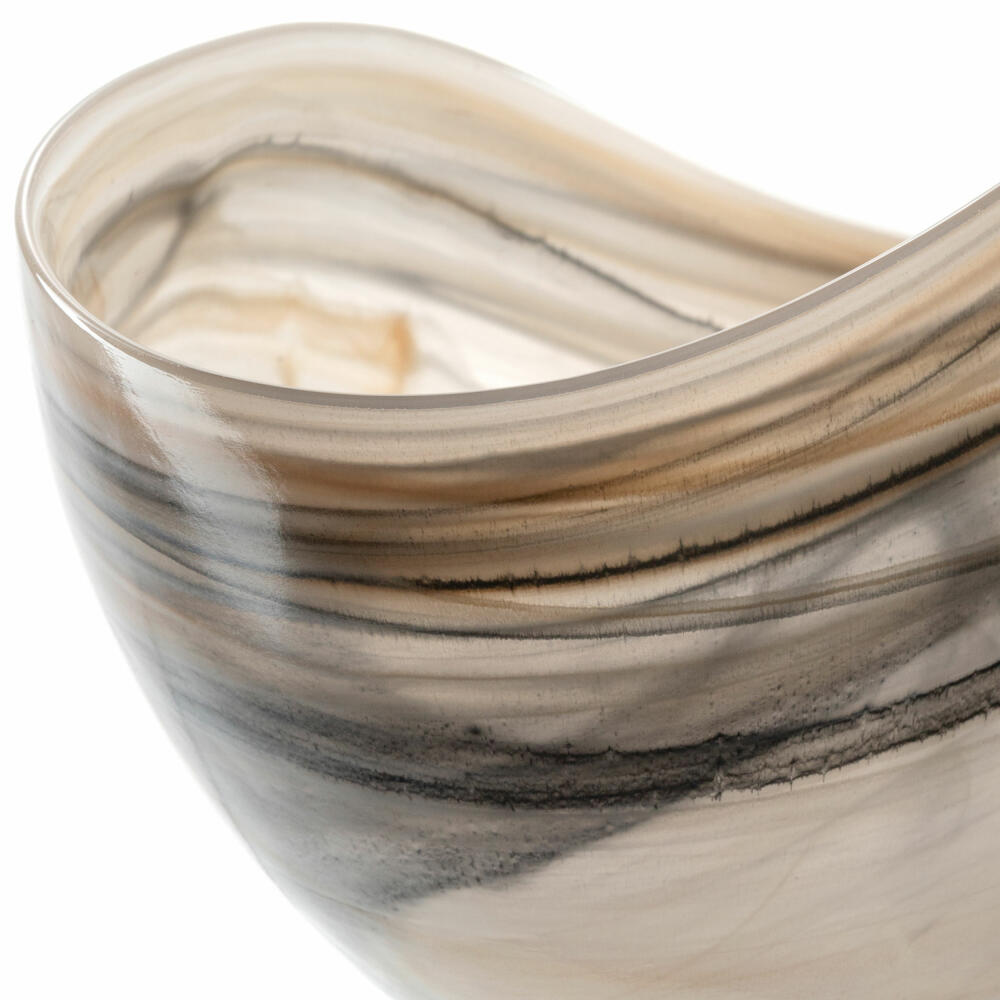 Leonardo Schale Alabastro, Schüssel, Dekoschale, Glas, Beige / Schwarz, 27 x 15 cm, 026793