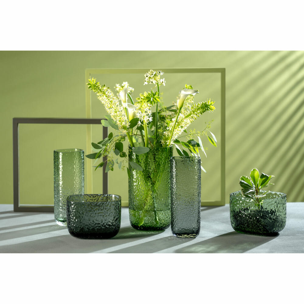 Leonardo Vase Martello, decorative vase, flower vase, glass, green, H 26.5 cm, 033202
