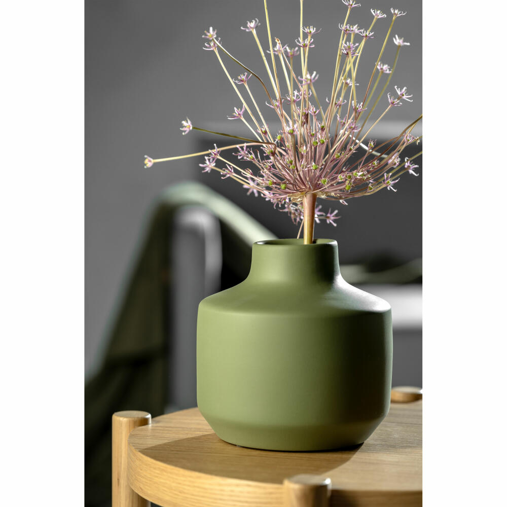 Leonardo Keramikvase Milano, Vase, Blumenvase, Dekovase, Keramik, Grün, H 18.5 cm, 026819
