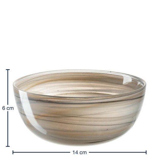 Leonardo Bowl Alabastro, Bowl, Decorative Bowl, Glass, Beige / Black, Ø 14 cm, 026786