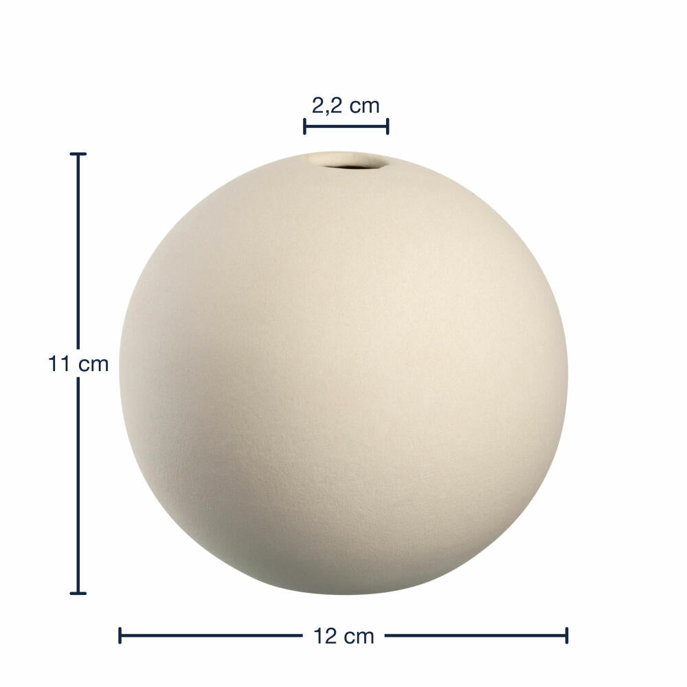 Leonardo Keramikvase Bolla, Vase, Blumenvase, Dekovase, Keramik, Creme, H 11 cm, 026818