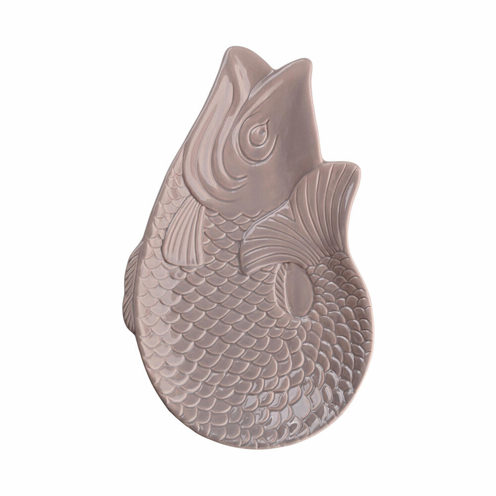 Gift Company Dekoteller Monsieur Carafon M, Teller in Fisch-Form, Steingut, Sandstone, 25.3 x 16 cm, 1151304029