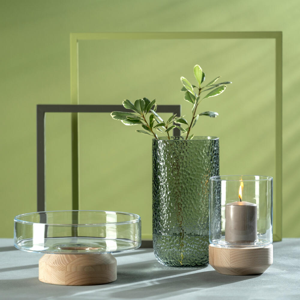 Leonardo Vase Martello, decorative vase, flower vase, glass, gray, H 29 cm, 033198