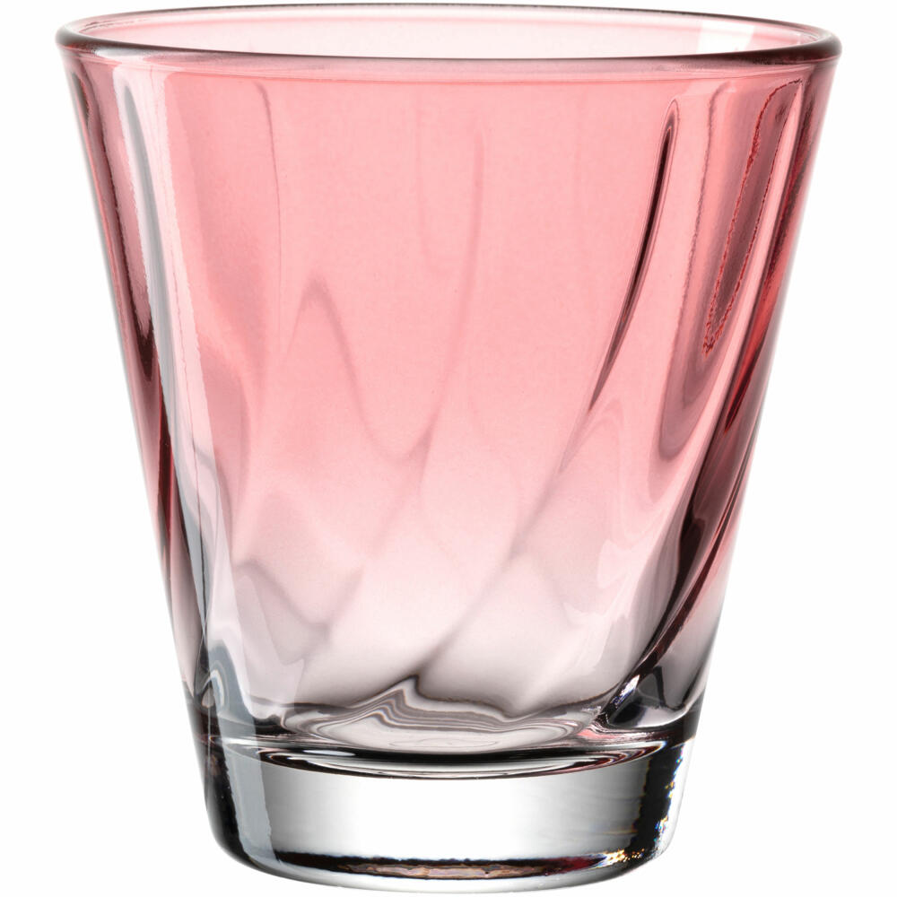 Leonardo drinking glass Twist, water glass, juice glass, soda-lime glass, red, 215 ml, 046969