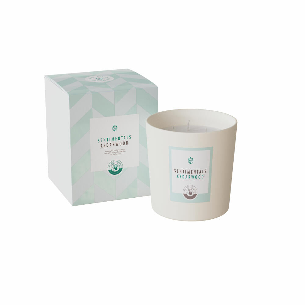 Engels Kerzen scented candle Sentimentals L in glass - Cedarwood, rapeseed wax, white, 15 cm, 64000020042