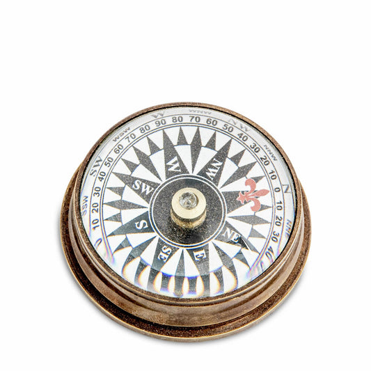 Authentic Models Compass Eye Compass Small, Pocket Compass, Brass / Glass, CO034