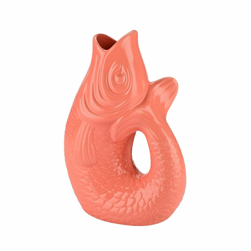 Gift Company Vase Monsieur Carafon L, Dekovase in Fisch-Form, Steingut, Salmon, 31cm, 1087405094