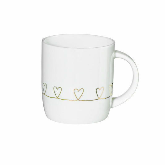 ASA Selection Henkelbecher Hearts, Fine Bone China, Weiß glänzend, 350 ml, 18071414