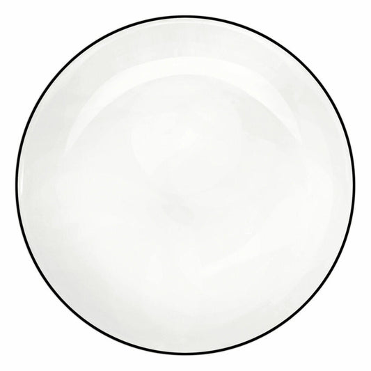 ASA Selection Ligne Noire Dessertteller, Schwarze Linie, Fine Bone China, Warmes Weiß, Ø 21 cm, 1905113