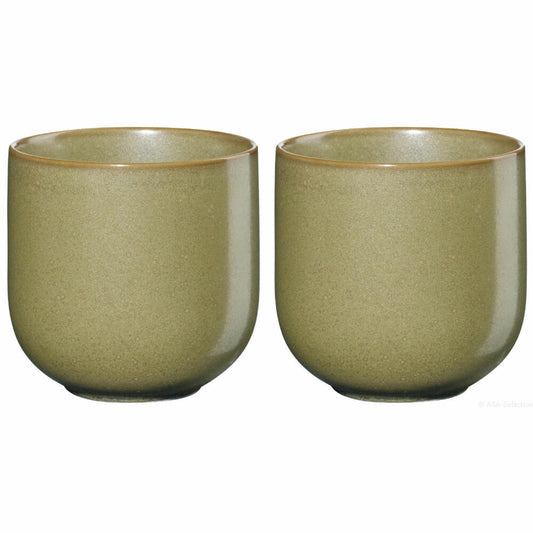 ASA Selection coppa miso Teebecher, 2er Set, Teetasse, Kaffeebecher, Tee Becher, Tasse, Porzellan, Gelb, 200 ml, 19080194