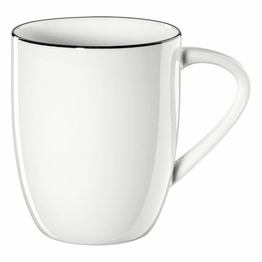 ASA Selection Ligne Noire Mug, with black line, Fine Bone China, Warm White, 350 ml, 1913113