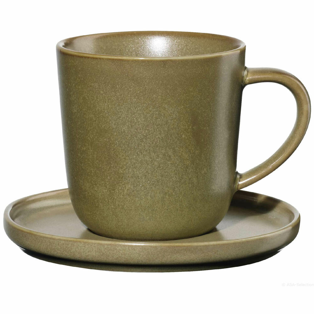 ASA Selection coppa miso espresso cup with saucer, espresso cup, coffee cup, saucer, porcelain, yellow, 80 ml, 19011194