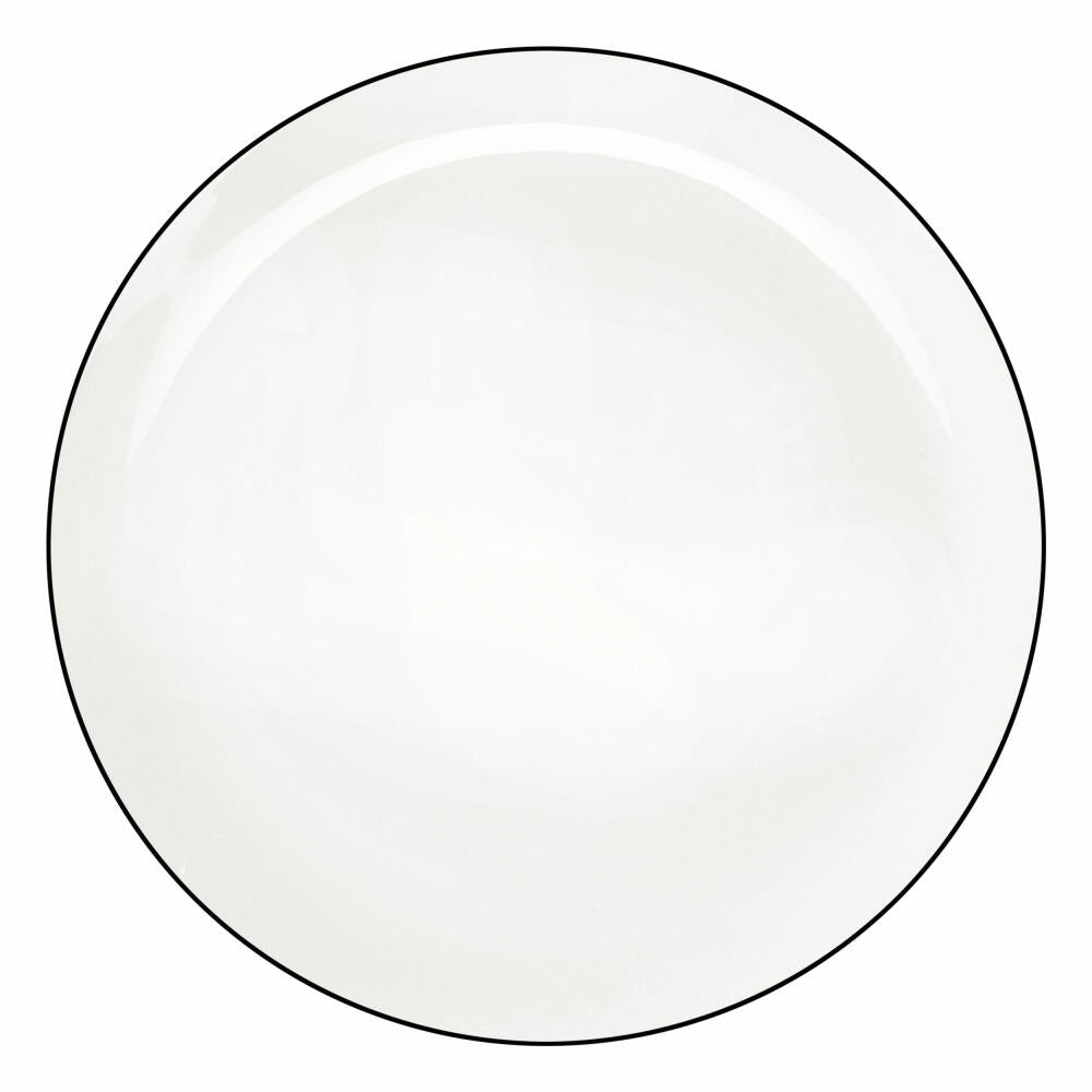 ASA Selection Ligne Noire Teller Flach, Schwarze Linie, Fine Bone China, Warmes Weiß, Ø 26.5 cm, 1903113