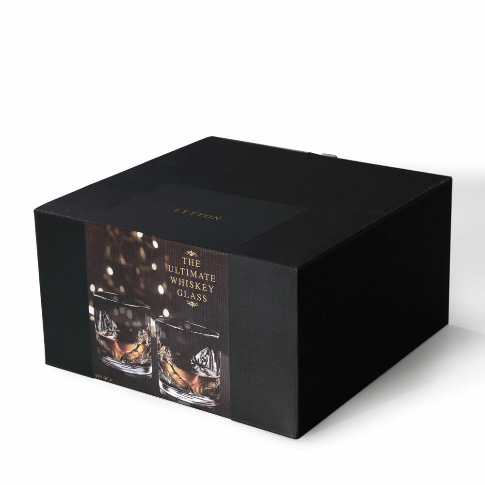 Liiton Grand Canyon Whiskeygläser, 4er Set, Whiskeyglas, Whiskey Glas, Tumbler, Kristallglas, 300 ml, L10100