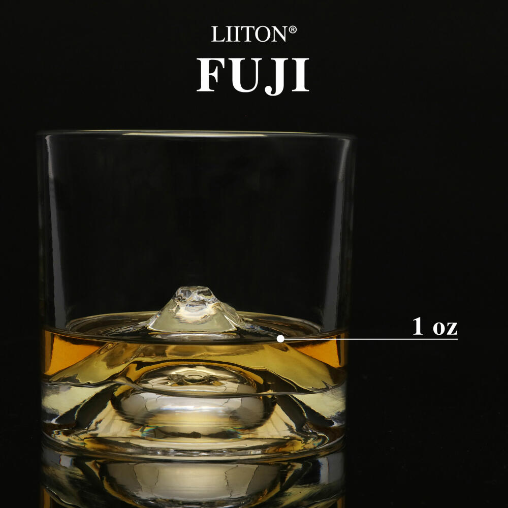 Liiton Fuji Whiskey Glasses, Set of 2, Whiskey Glass, Whiskey Glass, Tumbler, Crystal Glass, 260 ml, L60200