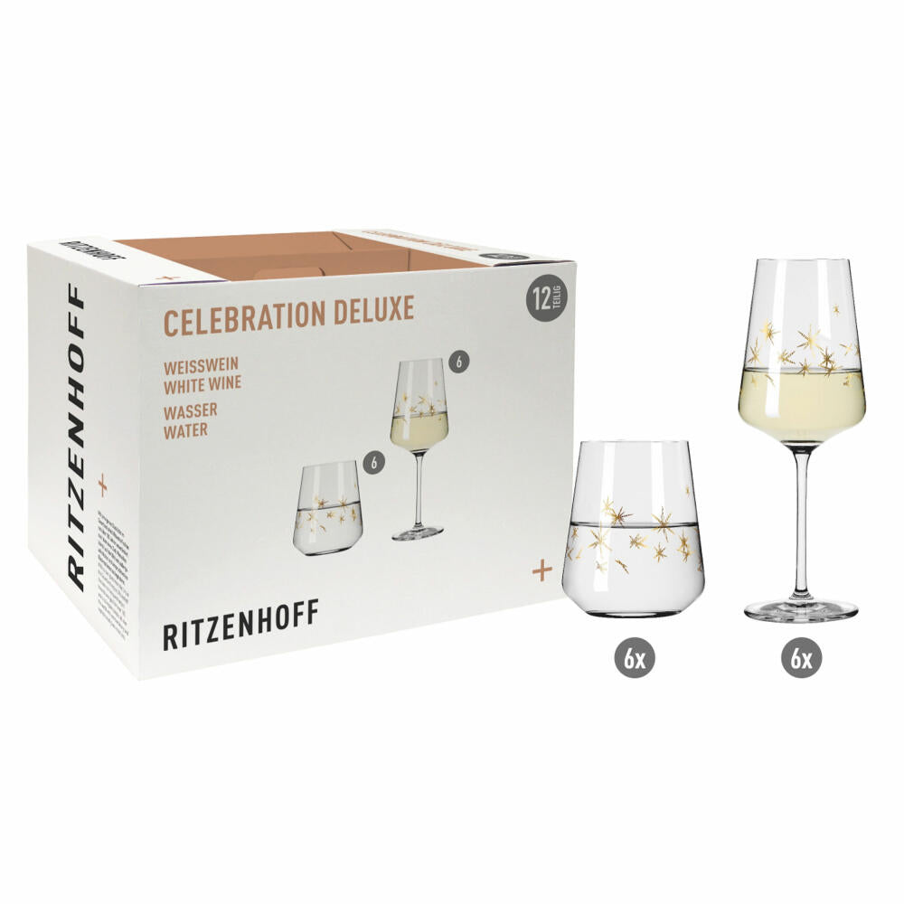 Ritzenhoff white wine glass set 12-piece Celebration Deluxe, crystal glass, 400 ml, R-6111014